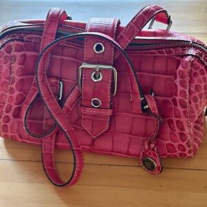 Dooney & Bourke Red Crocodile-Embossed Satchel